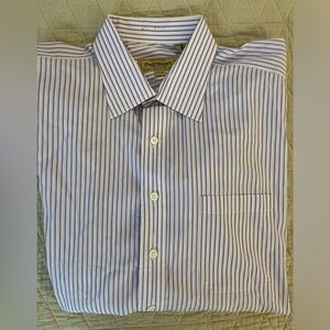 Paul Stuart Fine Shirting Stripe Point Collar Dress Shirt in Lavender 17‎ 1/2-34